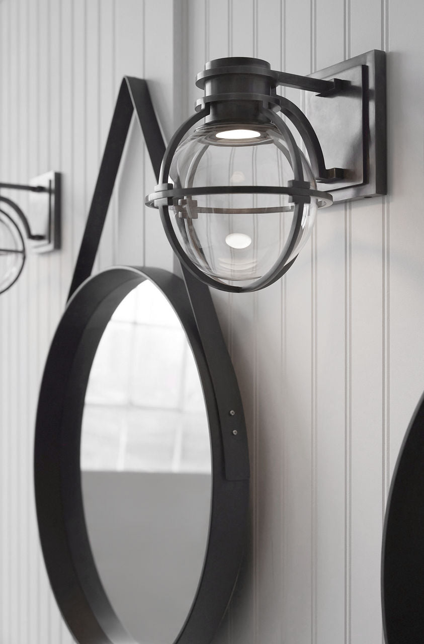 Gracie Single Sconce | Bronze | Clear Glass