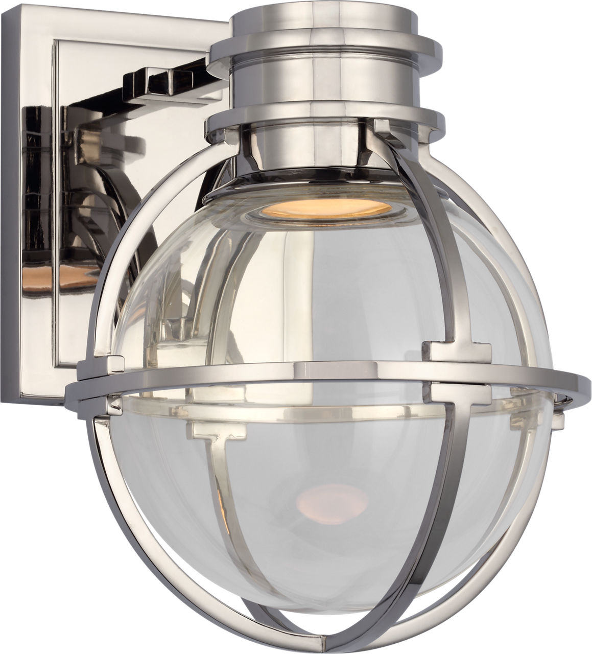 Gracie Single Sconce | Polished Nickel | Clear Glass