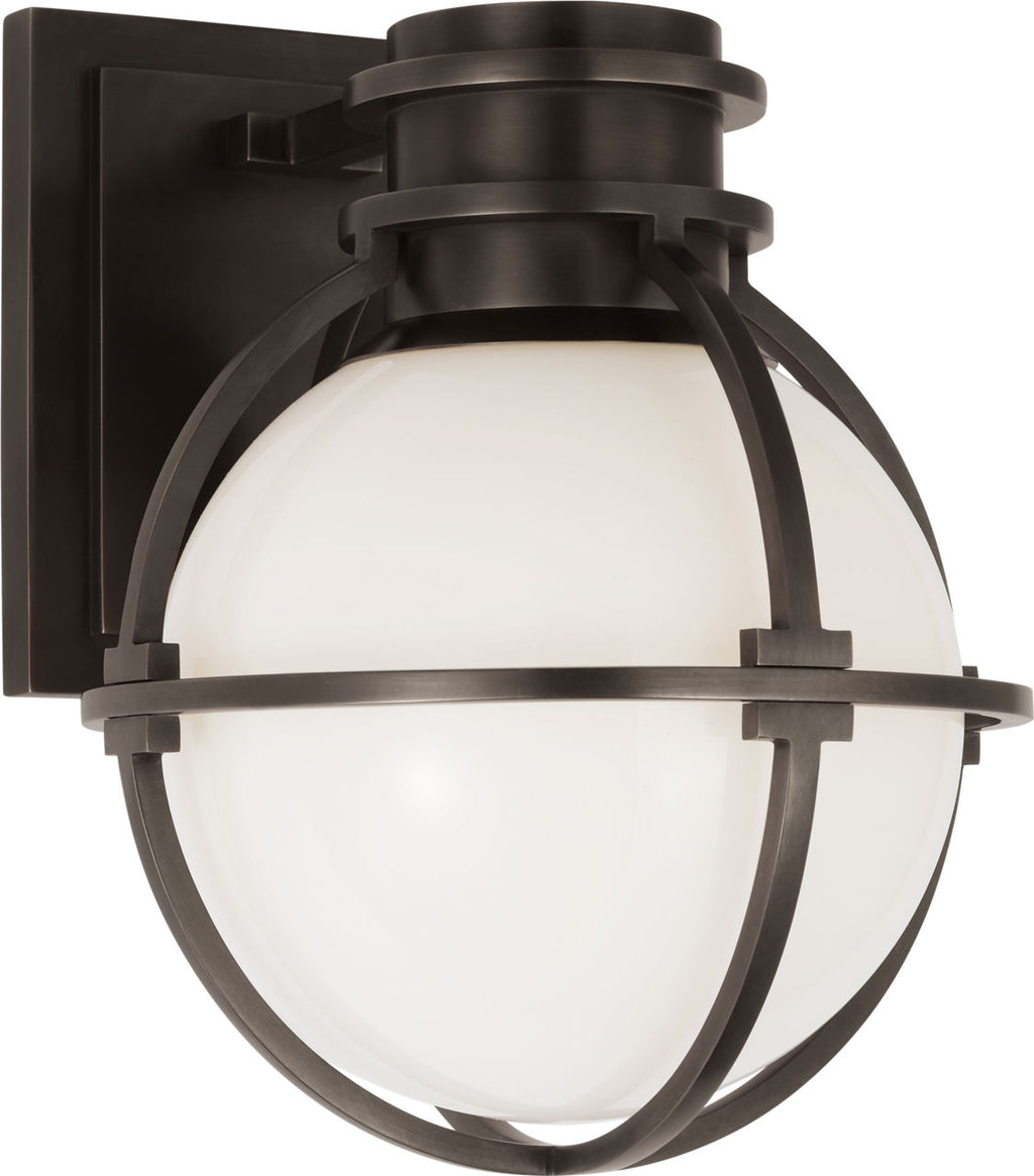 Gracie Single Sconce | Bronze | White Glass