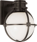 Gracie Single Sconce | Bronze | White Glass