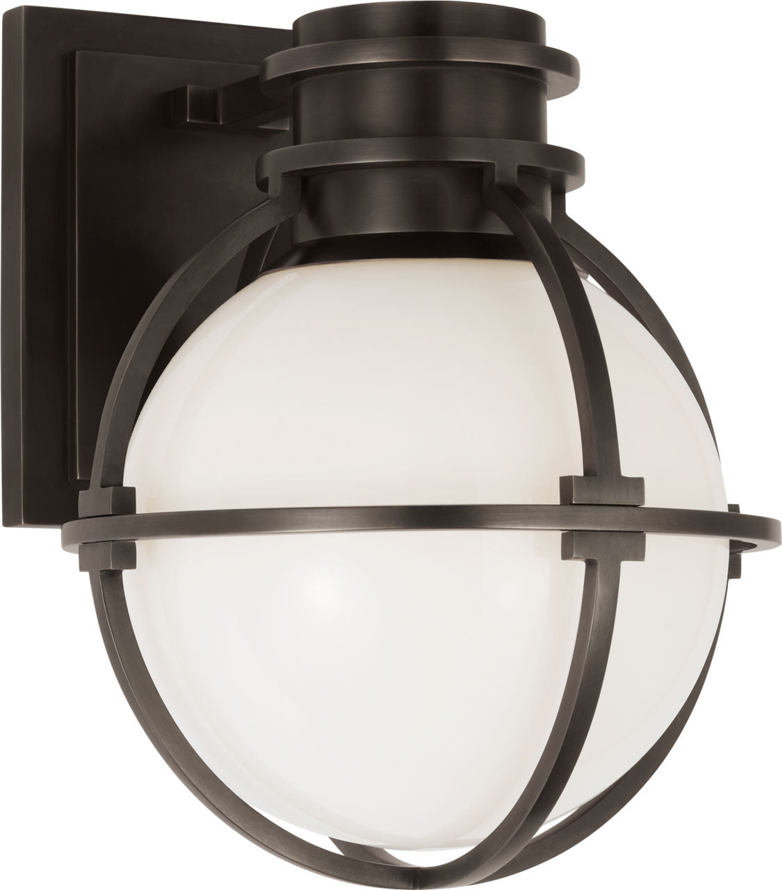 Gracie Single Sconce | Bronze | White Glass
