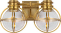 Gracie Double Sconce | Antique-Burnished Brass | Clear Glass