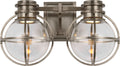 Gracie Double Sconce | Antique Nickel | Clear Glass