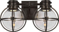 Gracie Double Sconce | Bronze | Clear Glass