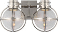 Gracie Double Sconce | Polished Nickel | Clear Glass