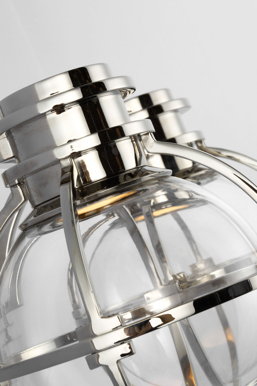 Gracie Double Sconce | Polished Nickel | Clear Glass