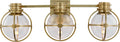 Gracie Triple Sconce | Antique-Burnished Brass | Clear Glass