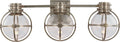Gracie Triple Sconce | Antique Nickel | Clear Glass