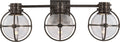 Gracie Triple Sconce | Bronze | Clear Glass