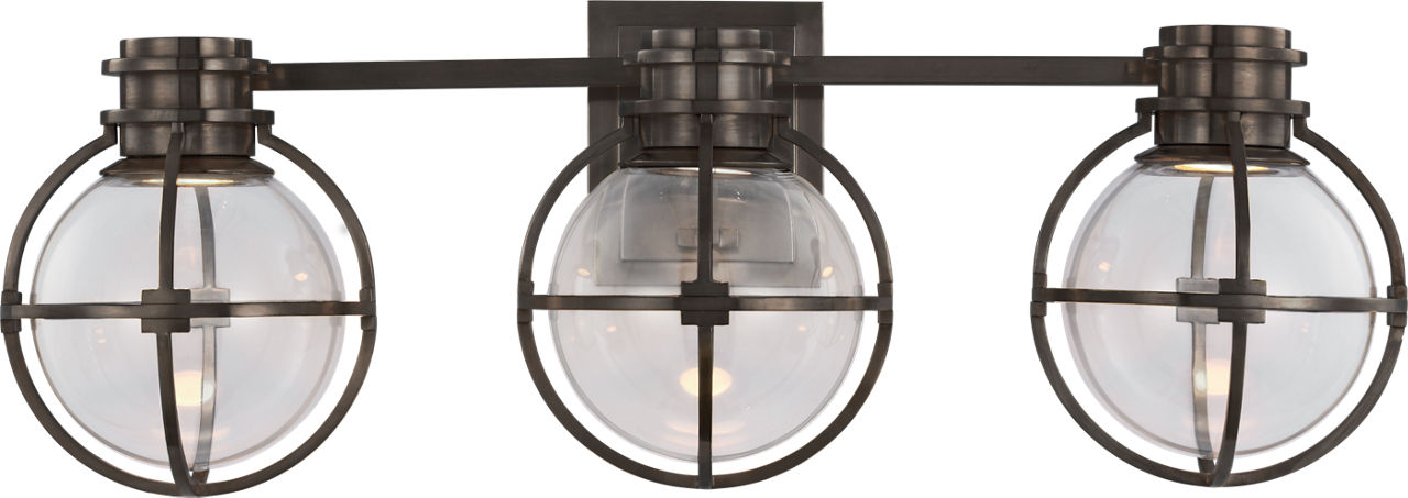 Gracie Triple Sconce | Bronze | Clear Glass