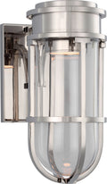 Gracie Tall Bracketed Sconce | Polished Nickel | Clear Glass
