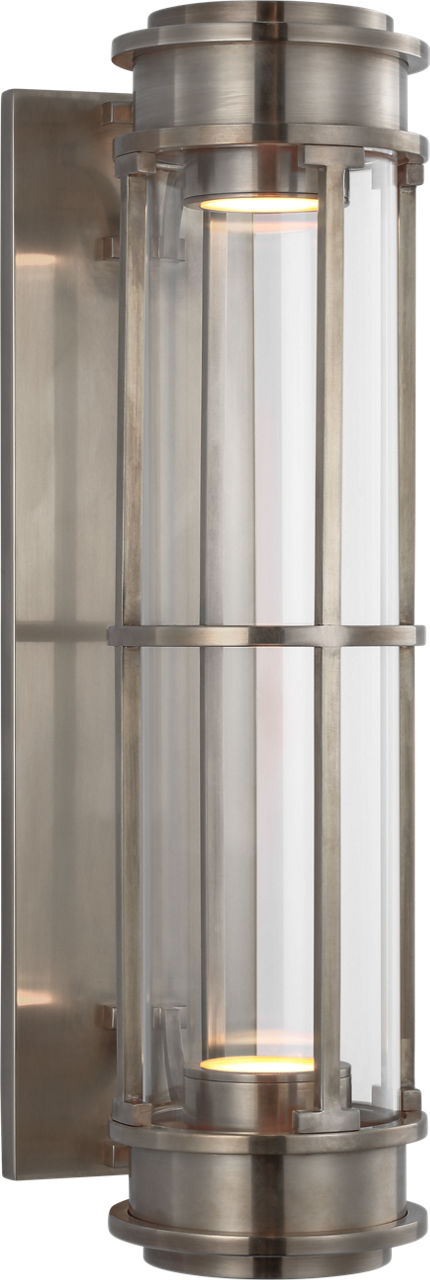 Gracie 19" Linear Sconce | Antique Nickel | Clear Glass