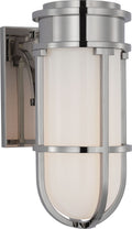 Gracie Tall Bracketed Sconce | Polished Nickel | White Glass
