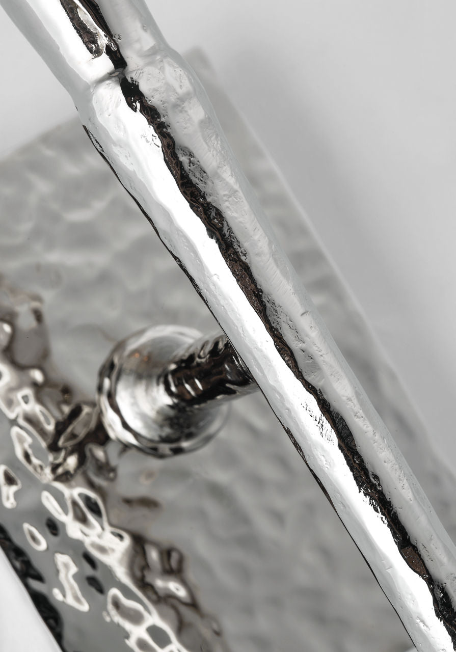 Aiden Large Tail Sconce | Polished Nickel | Linen Shade