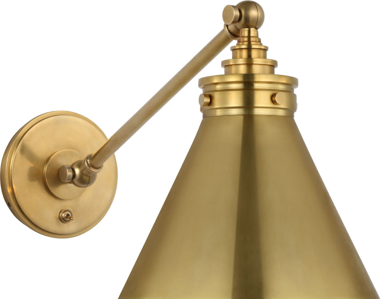 Parkington Single Library Wall Light | Antique-Burnished Brass
