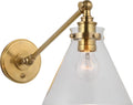 Parkington Single Library Wall Light | Antique-Burnished Brass | Clear Glass