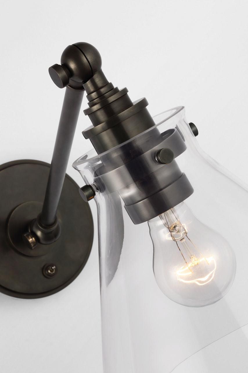 Parkington Single Library Wall Light | Bronze | Clear Glass