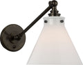 Parkington Single Library Wall Light | Bronze | White Glass