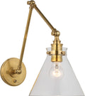 Parkington Double Library Wall Light | Antique-Burnished Brass | Clear Glass