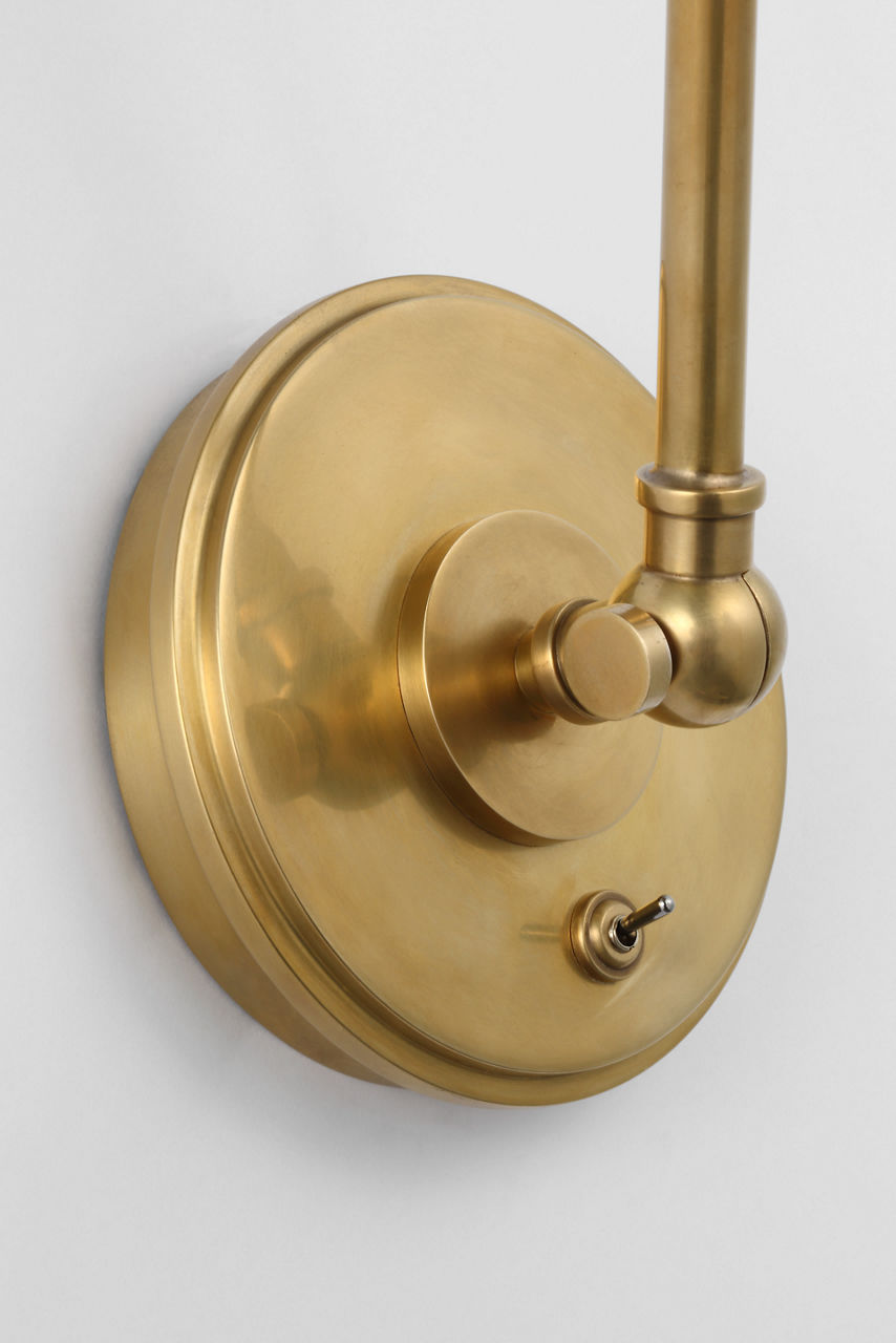 Parkington Double Library Wall Light | Antique-Burnished Brass | Clear Glass