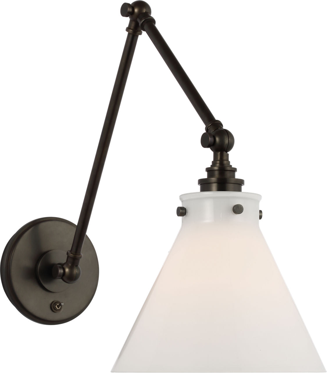 Parkington Double Library Wall Light | Bronze | White Glass