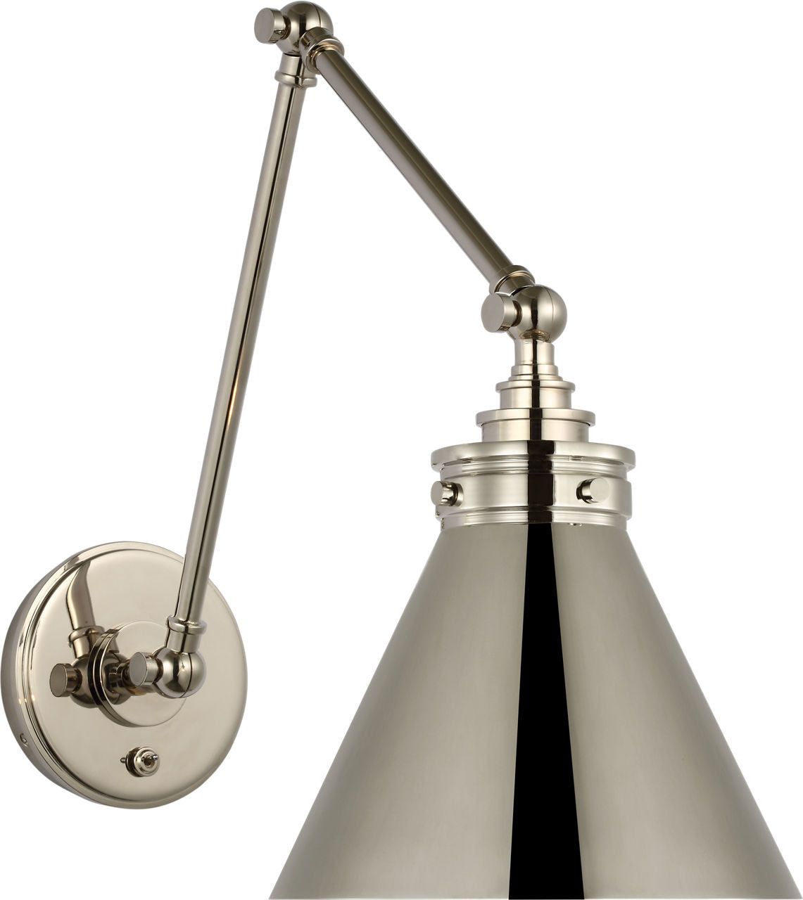 Parkington Double Library Wall Light | Polished Nickel