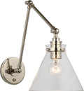 Parkington Double Library Wall Light | Polished Nickel | Clear Glass