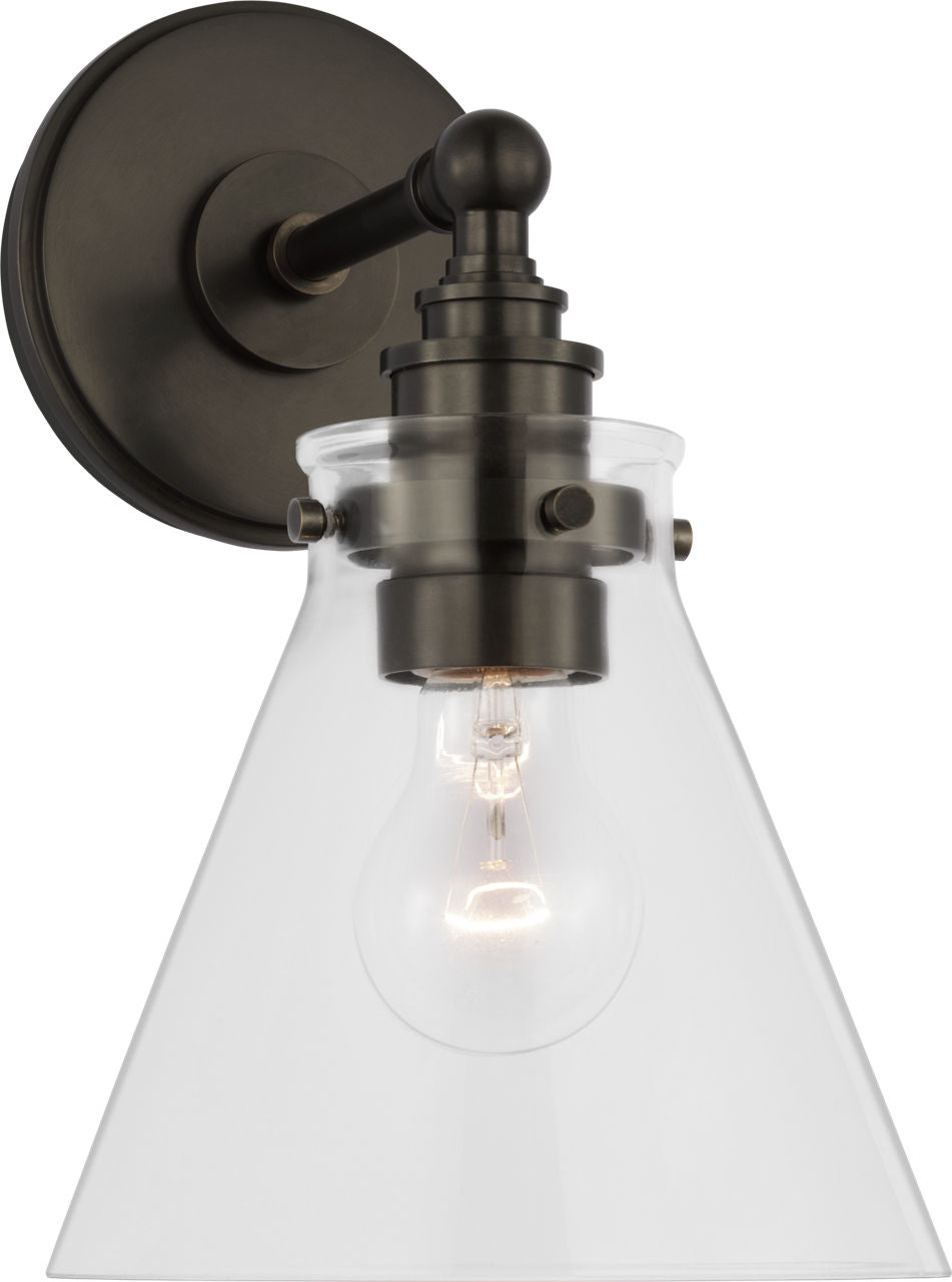 Parkington Small Single Wall Light | Bronze | Clear Glass