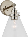 Parkington Small Single Wall Light | Polished Nickel | Clear Glass