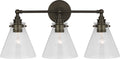 Parkington 24" Three Light Bath Bar | Bronze | Clear Glass