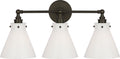Parkington 24" Three Light Bath Bar | Bronze | White Glass