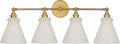 Parkington 32" Four Light Bath Bar | Antique-Burnished Brass | White Glass