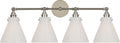 Parkington 32" Four Light Bath Bar | Polished Nickel | White Glass