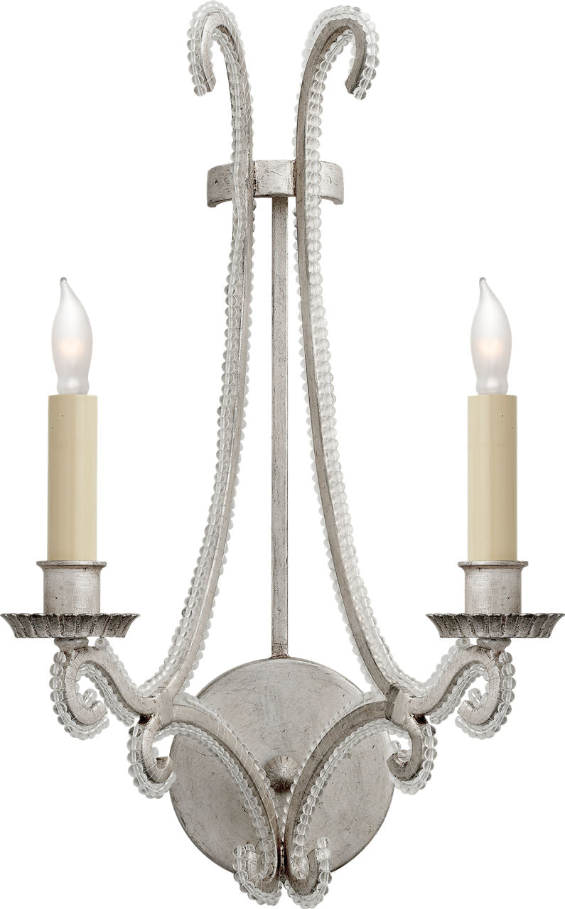 Oslo Sconce | Burnished Silver Leaf | Clear Glass