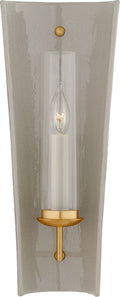 Downey Medium Reflector Sconce | Shellish Gray and Gild | Clear Glass