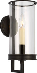 Glendon Small Hurricane Sconce | Bronze | Clear Glass