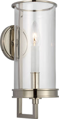 Glendon Small Hurricane Sconce | Polished Nickel | Clear Glass