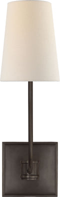 Venini Single Sconce | Bronze | Linen Shade