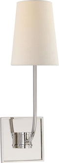 Venini Single Sconce | Polished Nickel | Linen Shade