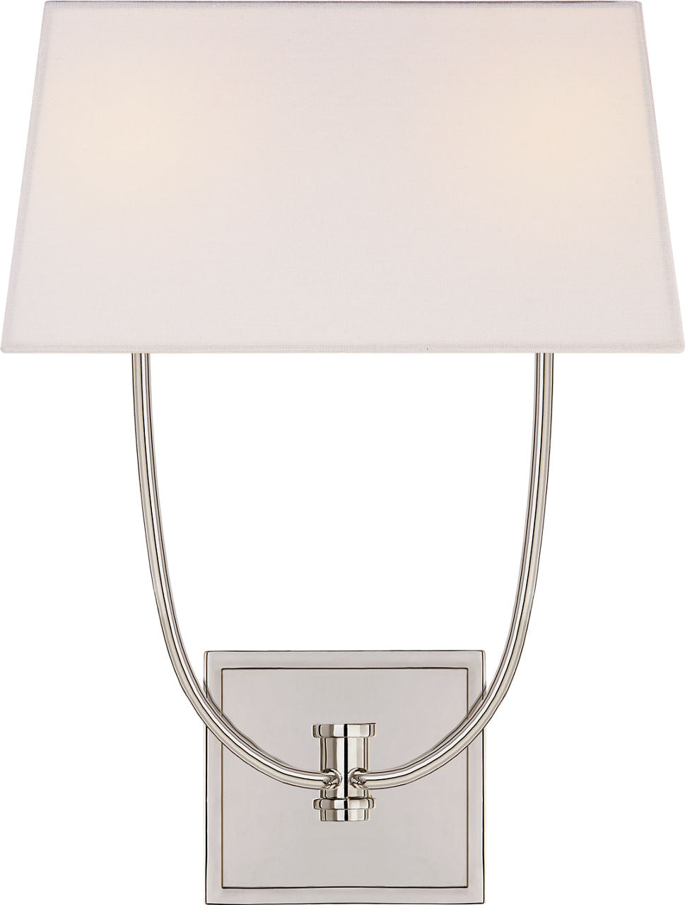 Venini Double Sconce | Polished Nickel | Linen Shade