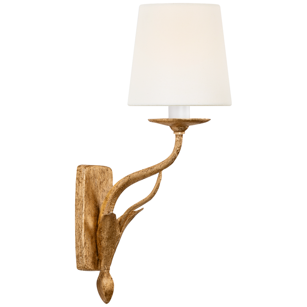 Amalfi 15" Sconce | Milano Gold | Linen Shade