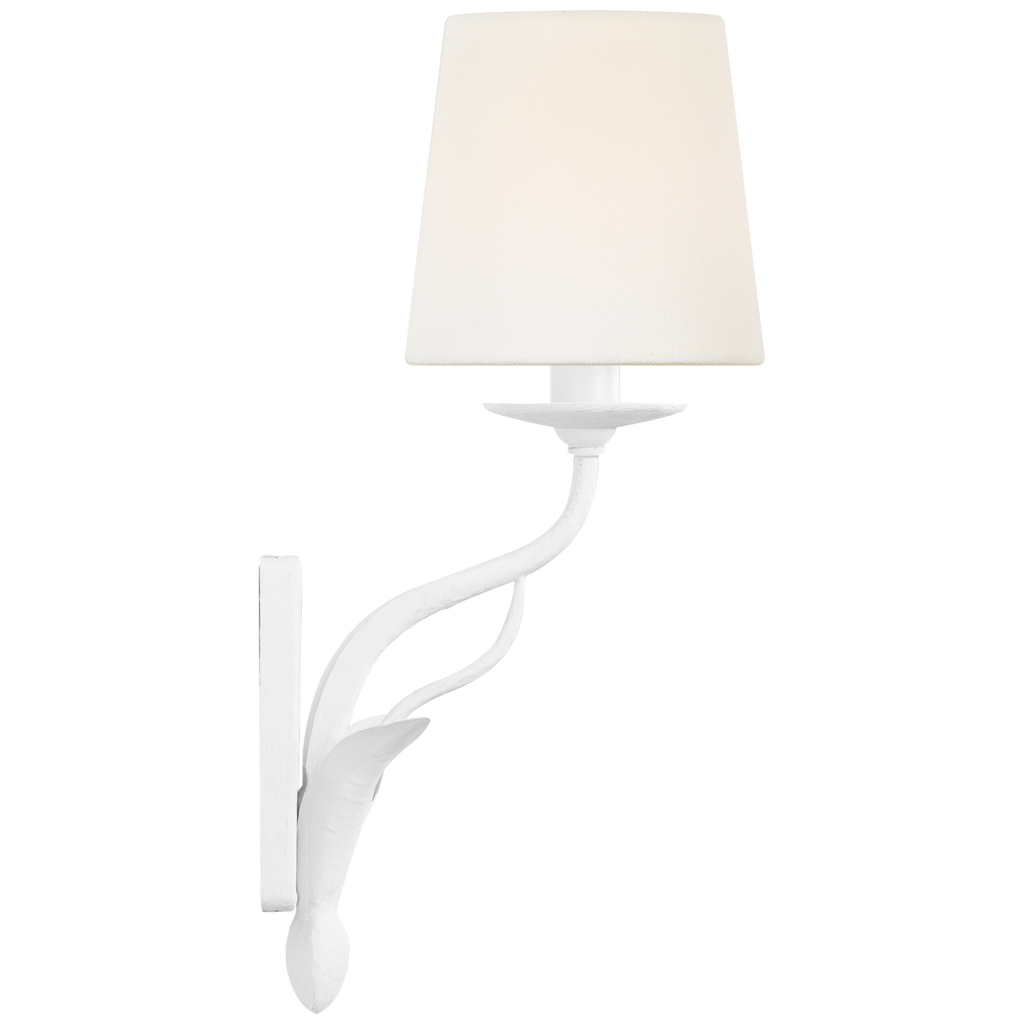 Amalfi 15" Sconce | Plaster White | Linen Shade