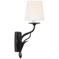 Amalfi 15" Sconce | Waxed Black | Linen Shade