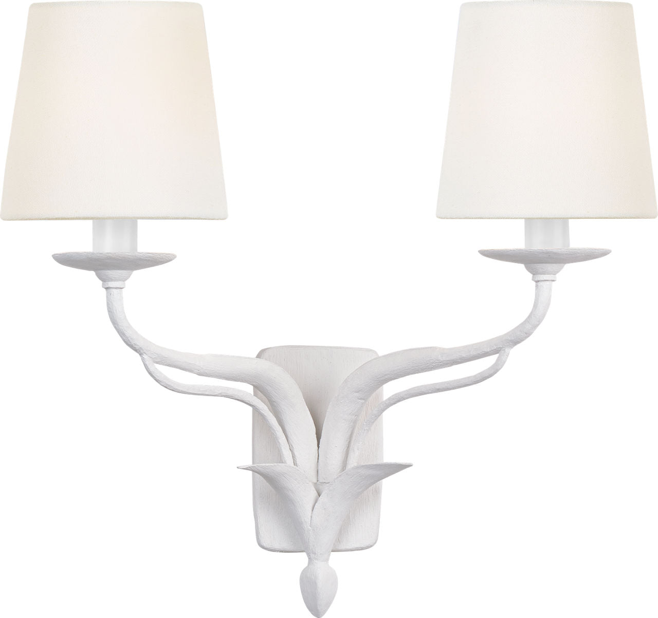 Amalfi 15" Double Sconce | Plaster White | Linen Shades