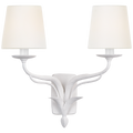 Amalfi 15" Double Sconce | Plaster White | Linen Shades
