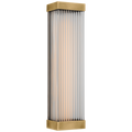 Vance 14" Sconce | Antique-Burnished Brass | Clear Glass Rods