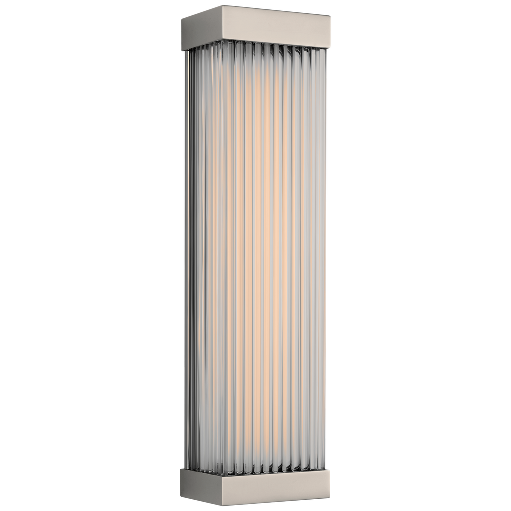 Vance 14" Sconce | Polished Nickel | Clear Glass Rods