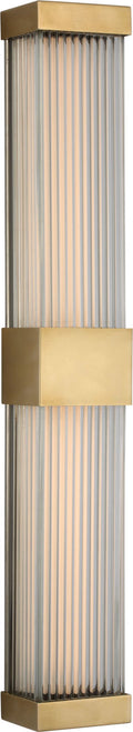 Vance 24" Double Sconce | Antique-Burnished Brass | Clear Glass Rods