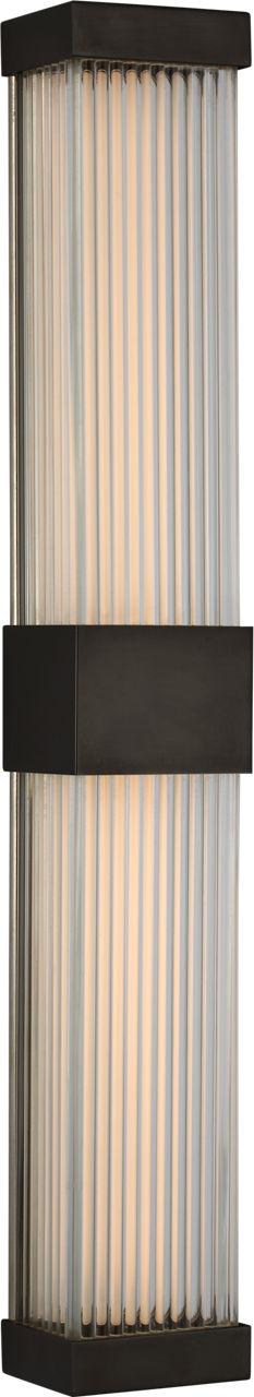 Vance 24" Double Sconce | Bronze | Clear Glass Rods