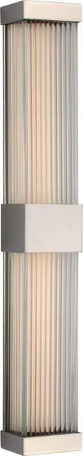Vance 24" Double Sconce | Polished Nickel | Clear Glass Rods